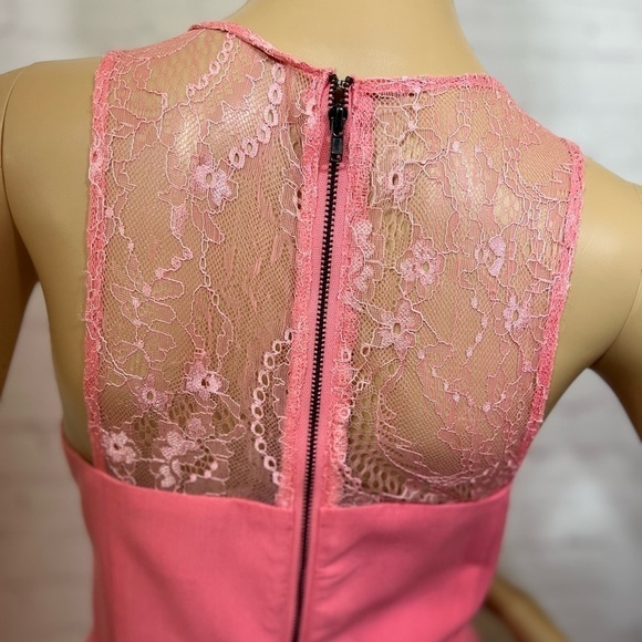 ARDEN B PINK Peplum Knee length dress with lace inset Vintage Y2K Size M Nwt - Picture 4 of 12